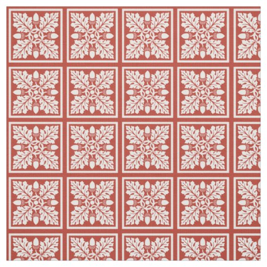 Brick Acorn en Leaf Tile Design Stof (Swatch)