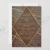 Brick and Bronze industriële bruiloft Kaart (Voorkant)