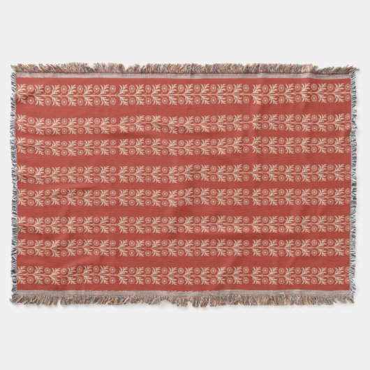 Brick Arts and Crafts Floral Stripe Deken (Voorkant)