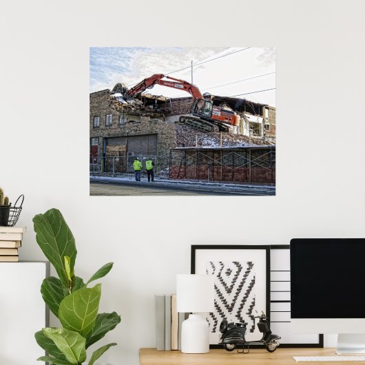BRICK BACKHOE-DEMOLITIE POSTER (Thuiskantoor)