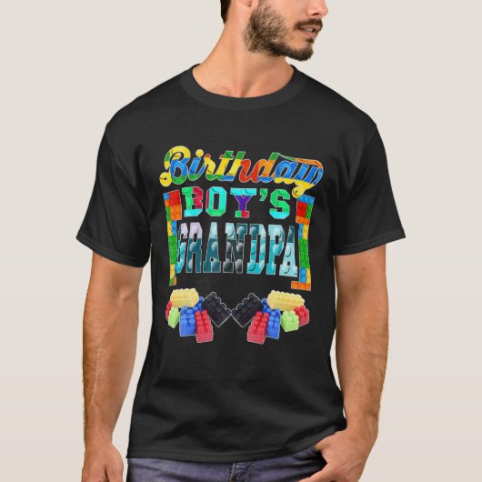 Brick Blocks opa van geboorte jongen B-Da T-shirt (Voorkant)