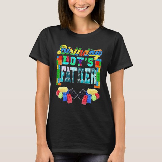 Brick Blocks vader van de geboorte jongen B Dag T-shirt (Voorkant)