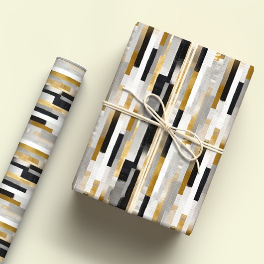 Brick Bond Brushstrokes geometrisch patroon Cadeaupapier