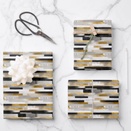 Brick Bond Brushstrokes geometrisch patroon Inpakpapier Vel