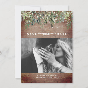 Brick Botanical String Lights Foto Weddenschap Save The Date