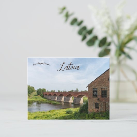 Brick Bridge in Kuldiga Letland Briefkaart (Staand voorkant)