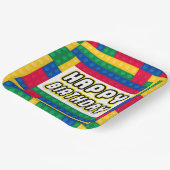 Brick Builder Birthday 9" paper plate Papieren Bordje (Gebogen)