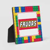 Brick Builder  Birthday Party FAVOR SIGN Fotoplaat (Voorkant)