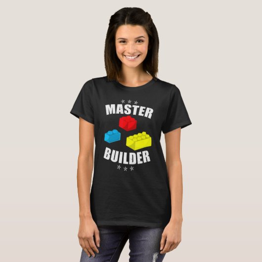 Brick Builder Blocks Building Master Builder Toys T-shirt (Voorkant volledig)
