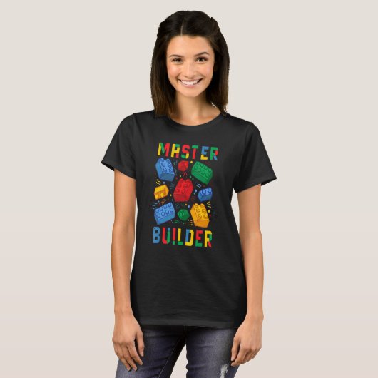 Brick Builder Blokken Master Builder T-shirt (Voorkant volledig)