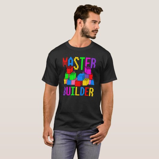 Brick Builder Blokken Master Builder T-shirt (Voorkant volledig)