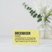 Brick Builder Definition Humor Visitekaartje (Staand voorkant)