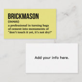 Brick Builder Definition Humor Visitekaartje (Voorkant / Achterkant)