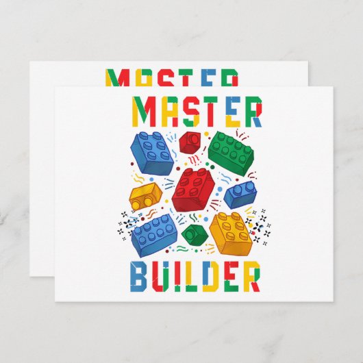 Brick Builder Funny Blocks Building Master Builder (Voorkant / Achterkant)