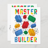 Brick Builder Funny Blocks Building Master Builder (Voorkant / Achterkant)