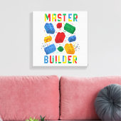 Brick Builder Funny Blocks Building Master Builder Canvas Afdruk (Insitu (Woonkamer))