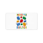 Brick Builder Funny Blocks Building Master Builder Etiket (Voorkant)