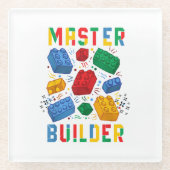 Brick Builder Funny Blocks Building Master Builder Glazen Onderzetter (Voorkant)