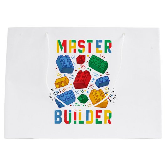 Brick Builder Funny Blocks Building Master Builder Groot Cadeauzakje (Voorkant)