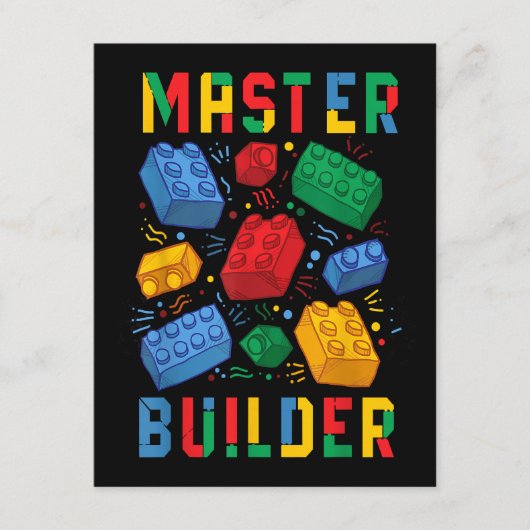 Brick Builder Funny Blocks Building Master Builder Informatiekaartje (Voorkant)