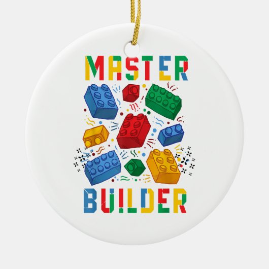 Brick Builder Funny Blocks Building Master Builder Keramisch Ornament (Voorkant)