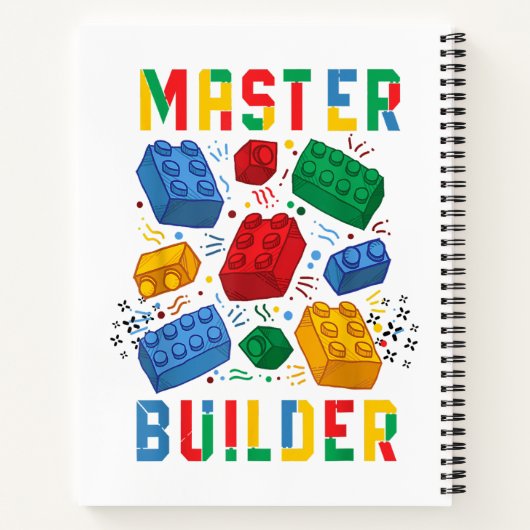 Brick Builder Funny Blocks Building Master Builder Notitieboek (Achterkant)