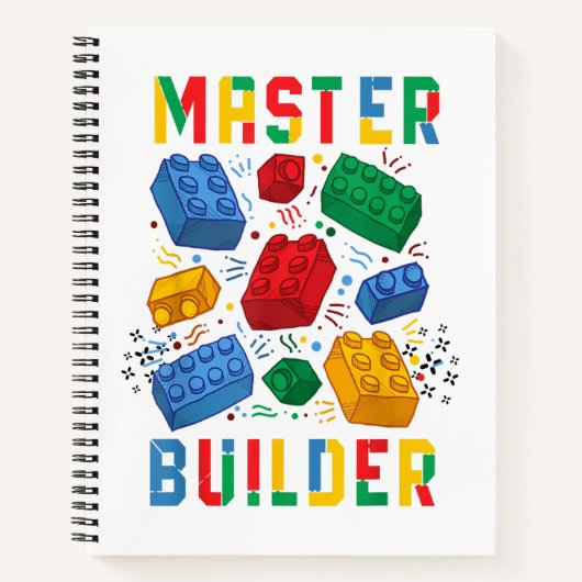 Brick Builder Funny Blocks Building Master Builder Notitieboek (Voorkant)