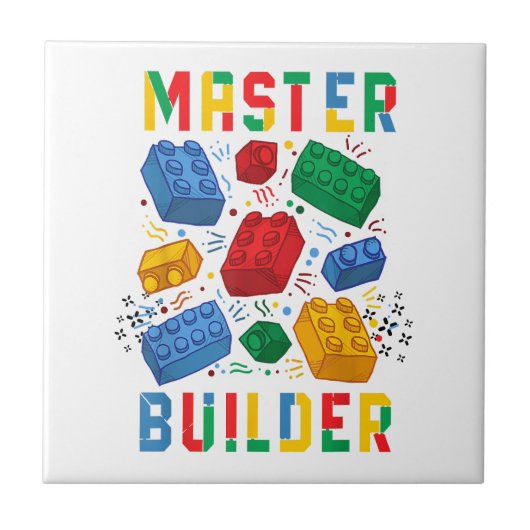 Brick Builder Funny Blocks Building Master Builder Tegeltje (Voorkant)