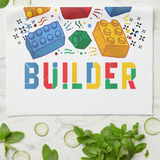 Brick Builder Funny Blocks Building Master Builder Theedoek (Gevouwen)