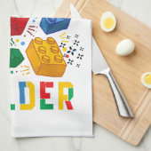 Brick Builder Funny Blocks Building Master Builder Theedoek (Quarter Fold)