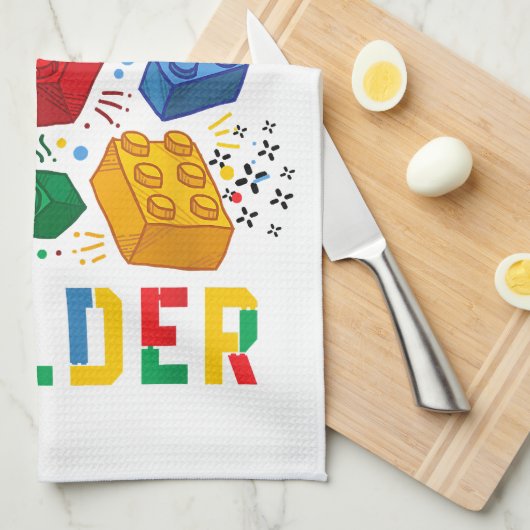 Brick Builder Funny Blocks Building Master Builder Theedoek (Quarter Fold)