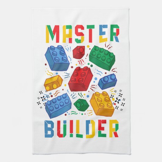 Brick Builder Funny Blocks Building Master Builder Theedoek (Verticaal)