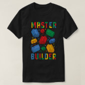 Brick Builder Funny Blocks Master Builder T-shirt (Design voorkant)
