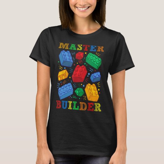 Brick Builder Funny blokkeert Master Builder - cad T-shirt (Voorkant)