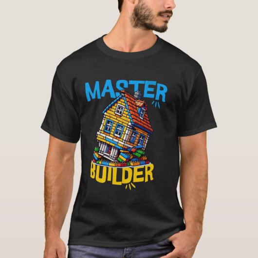 Brick builder meester bouwer van lego's grappige b t-shirt (Voorkant)