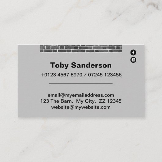 Brick Building Services met grijze achtergrond Visitekaartje (Achterkant)