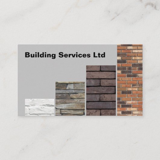 Brick Building Services met grijze achtergrond Visitekaartje (Voorkant)