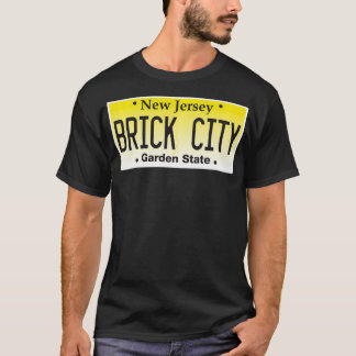 Brick City Newark NJ City New Jersey license plate T-shirt