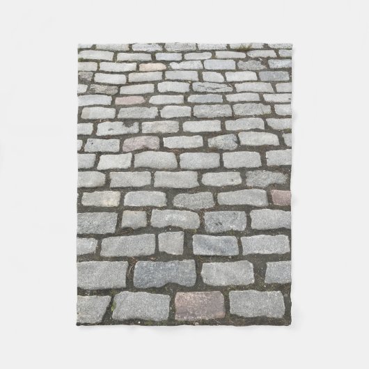 Brick Cobblestone Street Pathway Natuur Foto Fleece Deken (Voorkant)