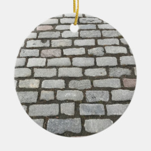 Brick Cobblestone Street Pathway Natuur Foto Keramisch Ornament