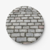 Brick Cobblestone Street Pathway Natuur Foto Papieren Bordje (Voorkant)