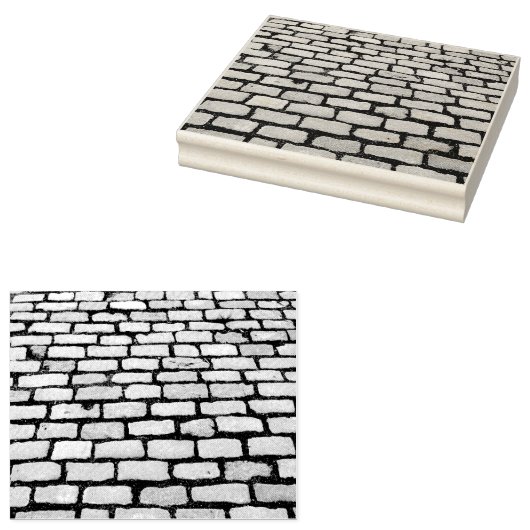 Brick Cobblestone Street Pathway Natuur Foto Rubberstempel (Gestempeld)