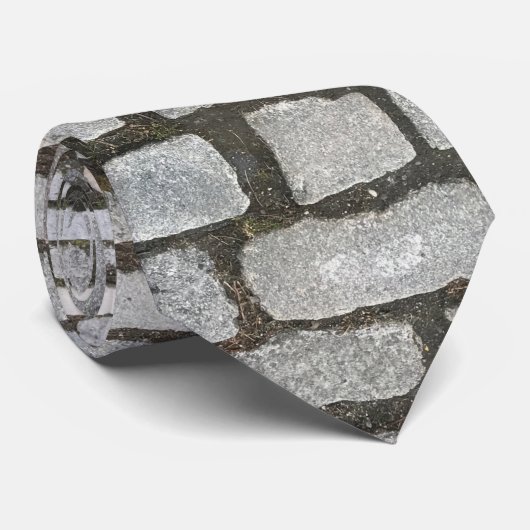 Brick Cobblestone Street Pathway Natuur Foto Stropdas (Opgerold)