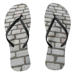 Brick Cobblestone Street Pathway Natuur Foto Teenslippers