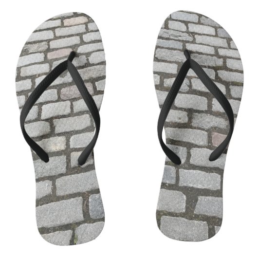 Brick Cobblestone Street Pathway Natuur Foto Teenslippers (Voetbed)