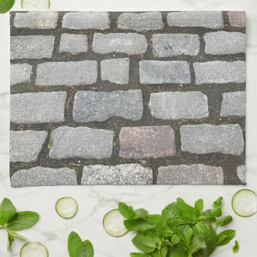 Brick Cobblestone Street Pathway Natuur Foto Theedoek (Gevouwen)