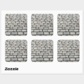 Brick Cobblestone Street Pathway Natuur Foto Vierkante Sticker (Vel)