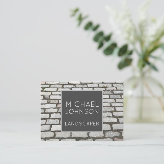 Brick Cobblestone Street Pathway Natuur Foto Visitekaartje (Staand voorkant)