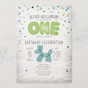 Brick Confetti Blue Green 1 Birthday Kaart