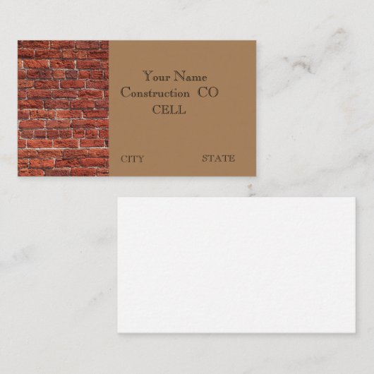 Brick Construction Company visitekaartje (Voorkant / Achterkant)